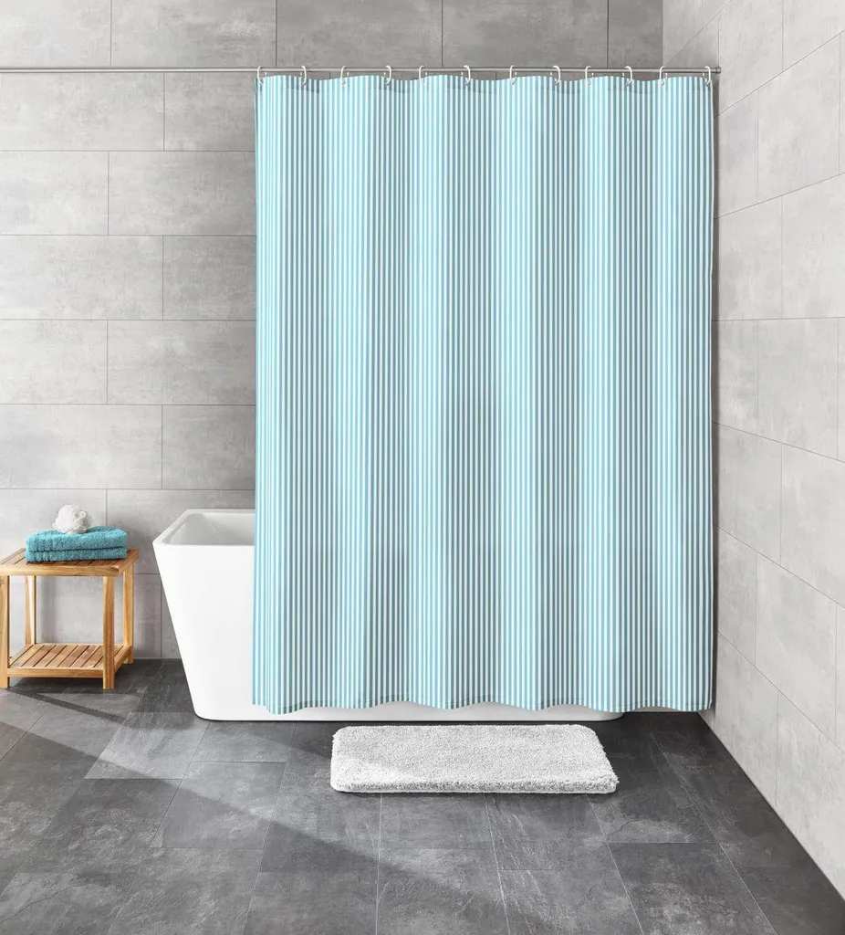 Rideau de douche anti-moisissure textile Sanna 120x200 cm opale lesté