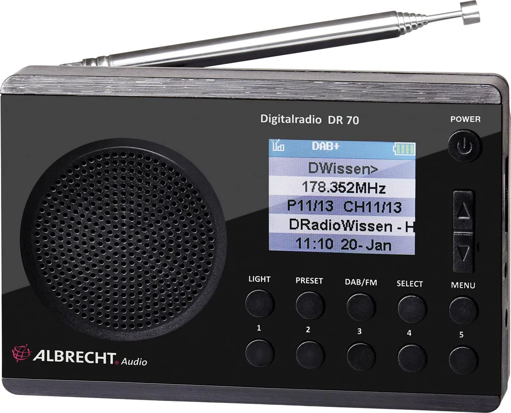 Radio Numérique DAB+ Portable Albrecht DR 70 - Transistor FM de Poche