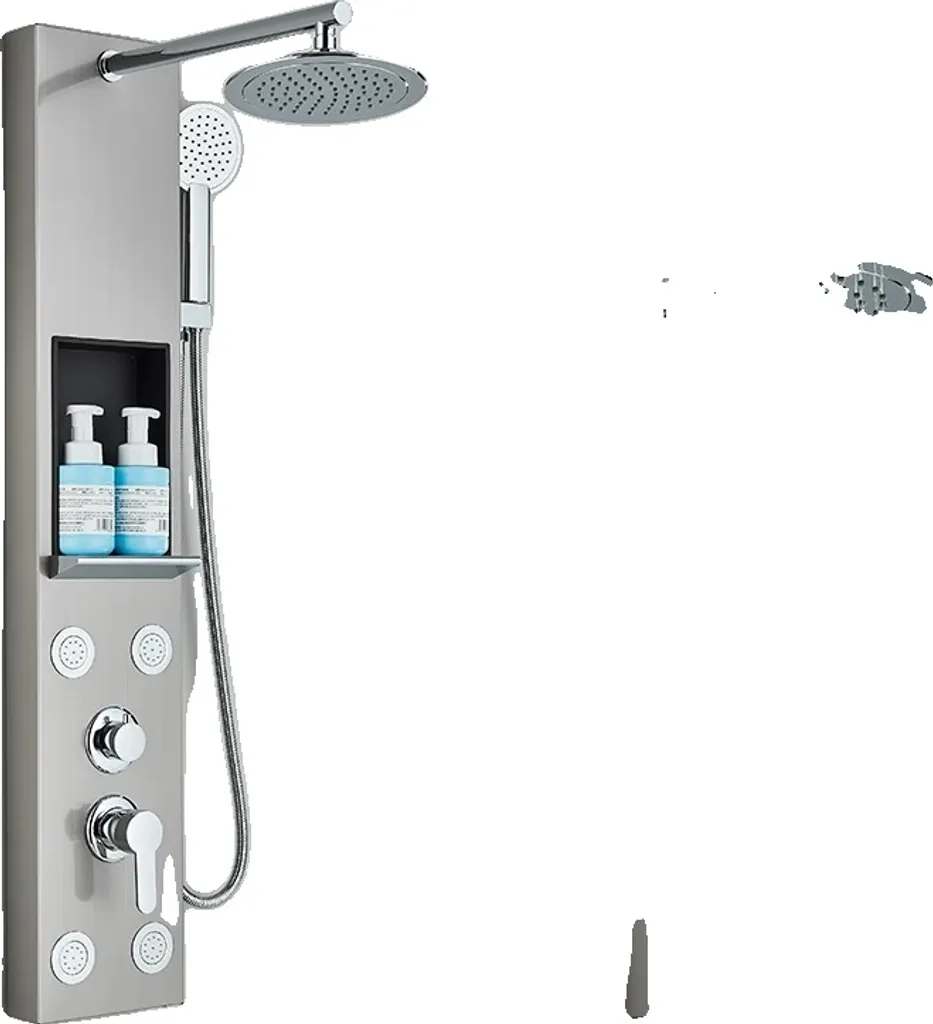 Système de Panneaux de Douche à Effet Pluie Nickel Brossé 7001