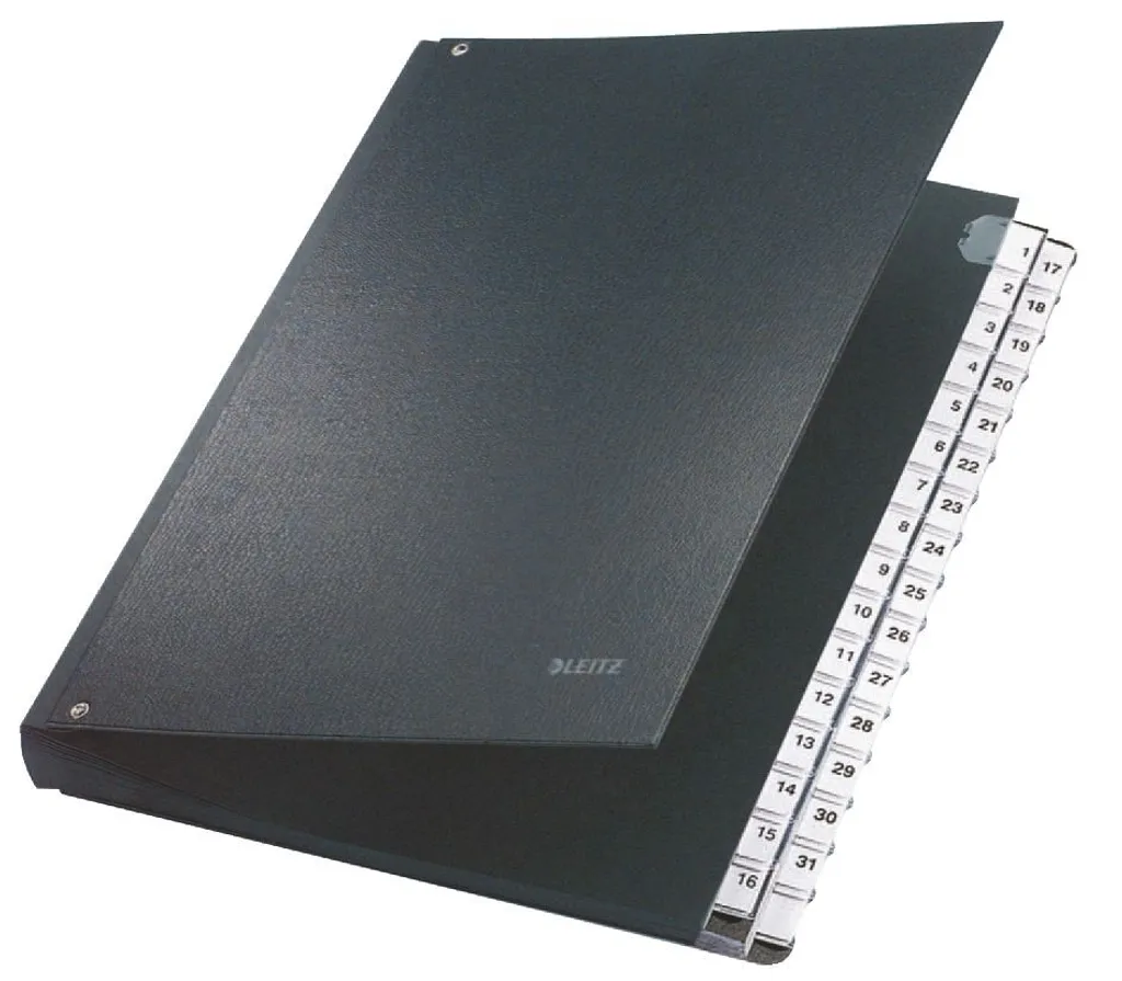 Leitz 5931-00-95 Classeur à Levier 32 Compartiments - PP Noir 1-31