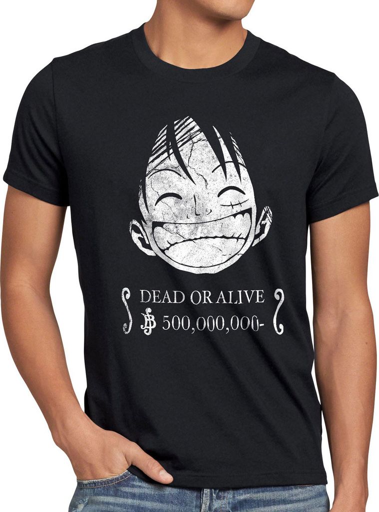 style3 Ruffy Wanted alive dead Herren T-Shirt Berry Luffy Monkey D.