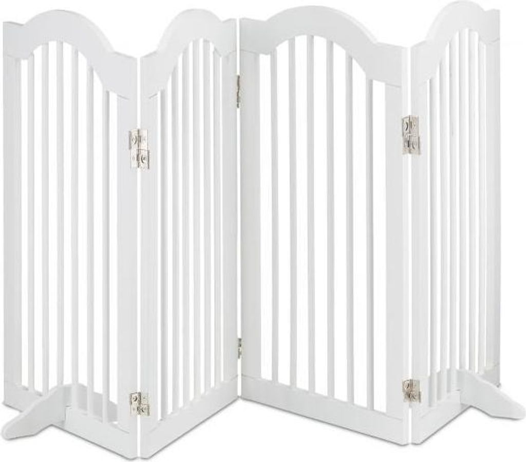 Verstellbares 4-teiliges Sicherheitstor Weiß, 92 cm, für Kinder & Haustiere