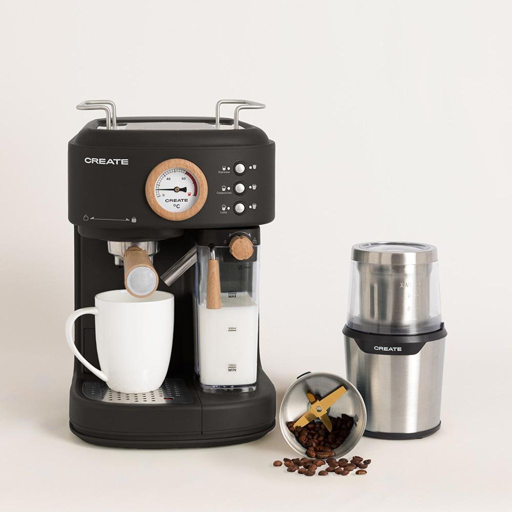 Pack THERA RETRO PRO Halbautomatische Espresso-Kaffeemaschine + MILL PRO Kaffee- und Gewürzmühle