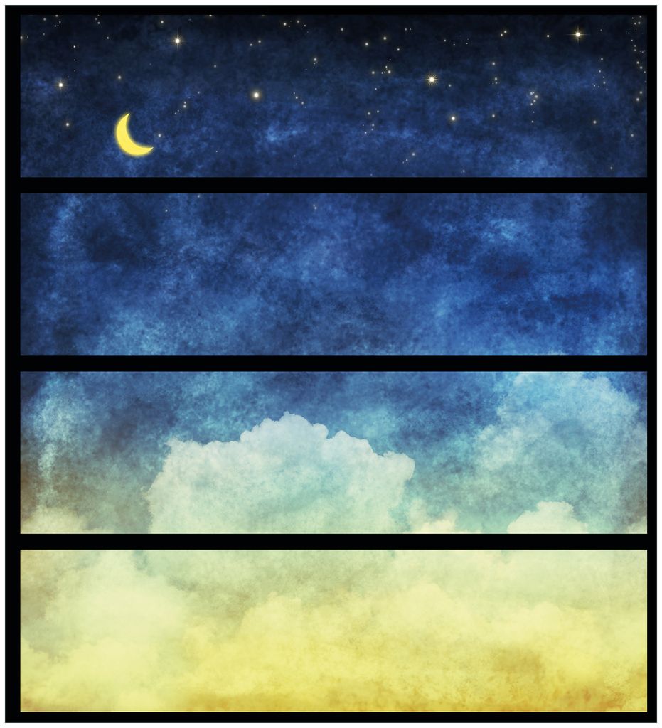 Wallario Möbelfolie / Aufkleber, geeignet für Ikea Malm Kommode mit 4 Schubfächern - Wolkenhimmel mit Mond und Sternen