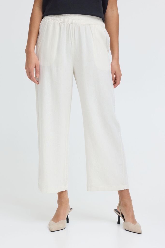 Oxmo OXNInna Damen Hose Freizeithose Pants Leinenmix Loose Fit
