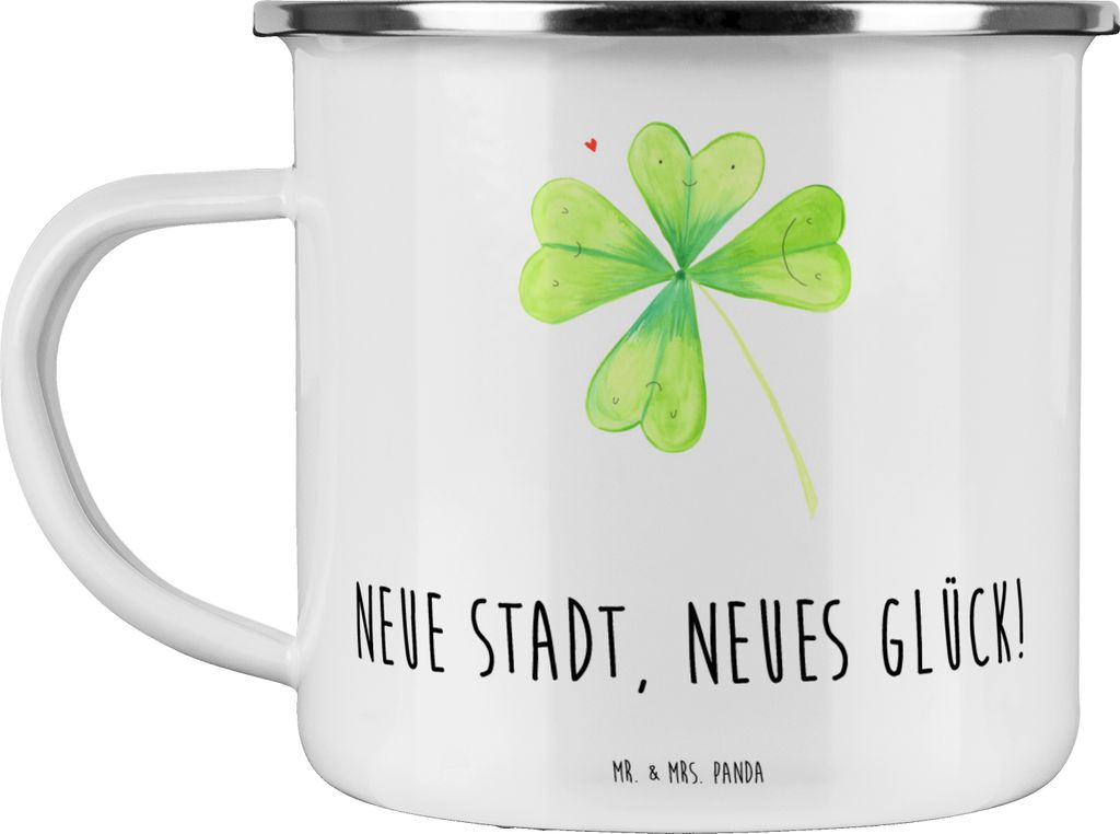 Mr. & Mrs. Panda Pott Umzug neue Stadt - Weiß - Geschenk, Emaille Tasse, Menschen ermutigen, Abenteuer, neues Glück, Haferl, Teetasse, Vertrauem,...