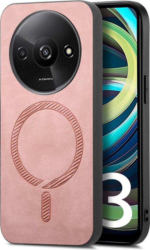 MagSafe Hülle für Xiaomi Redmi A3 - Phonesta Retro Back Cover - Rosa