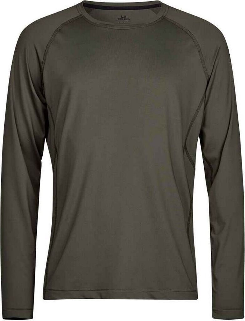 Tee Jays - T-Shirt für Herren Langärmlig PC5321 (M) (Schwarz meliert)