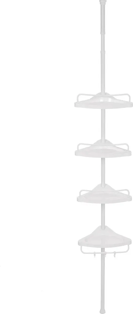 Tablette de douche télescopique blanche 85-305 cm réglable en acier