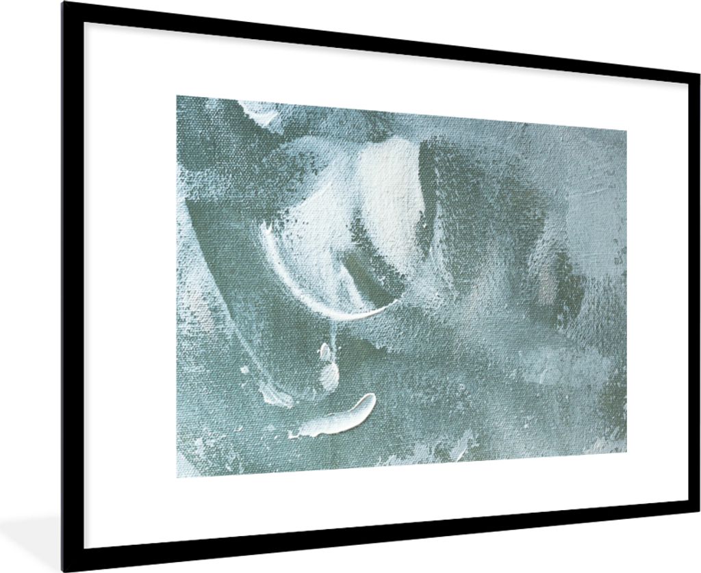 MuchoWow Gerahmtes Poster Acrylfarbe - Abstrakt - Design 90x60 cm - Poster mit Schwarzem Bilderrahmen Wandposter Rahmen Foto Bilder - Wanddekorat...