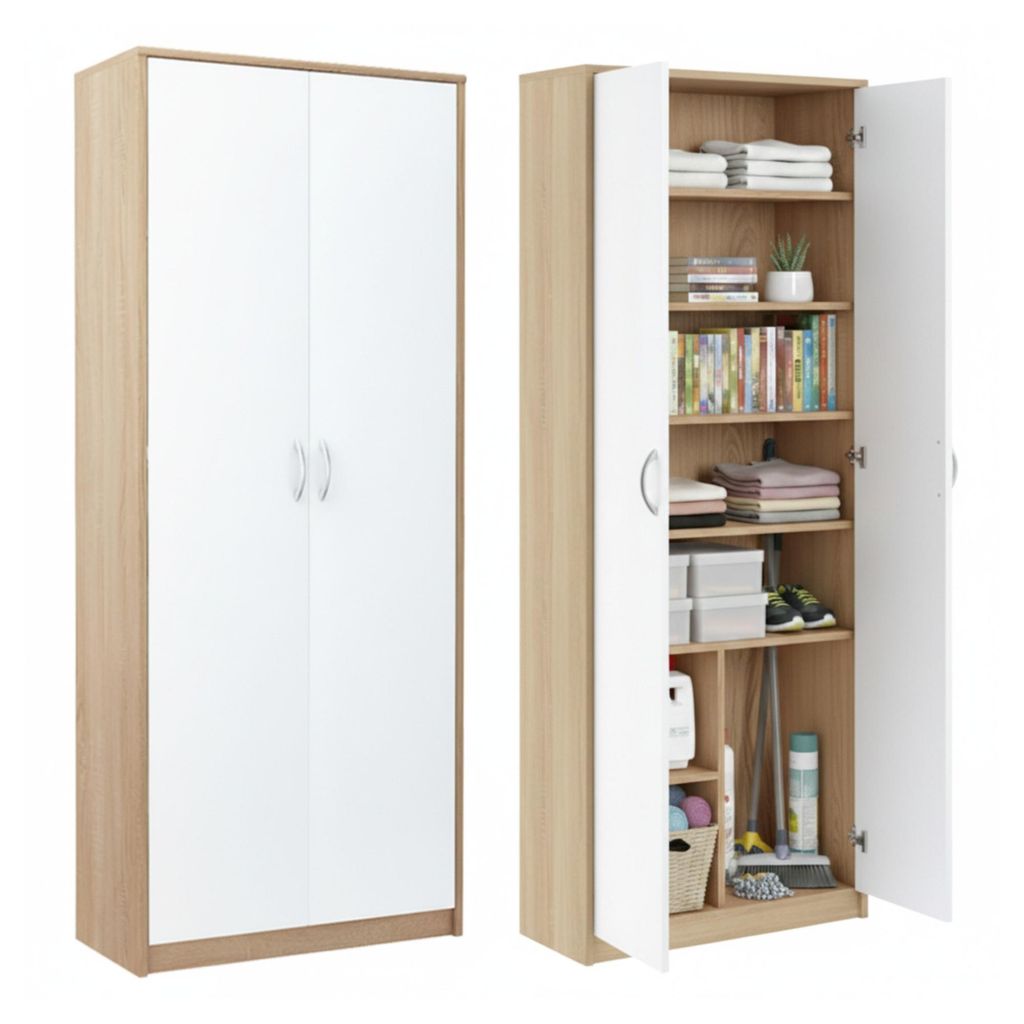 Mehrzweckschrank mit 8 Fächern Besenschrank Produktbild 