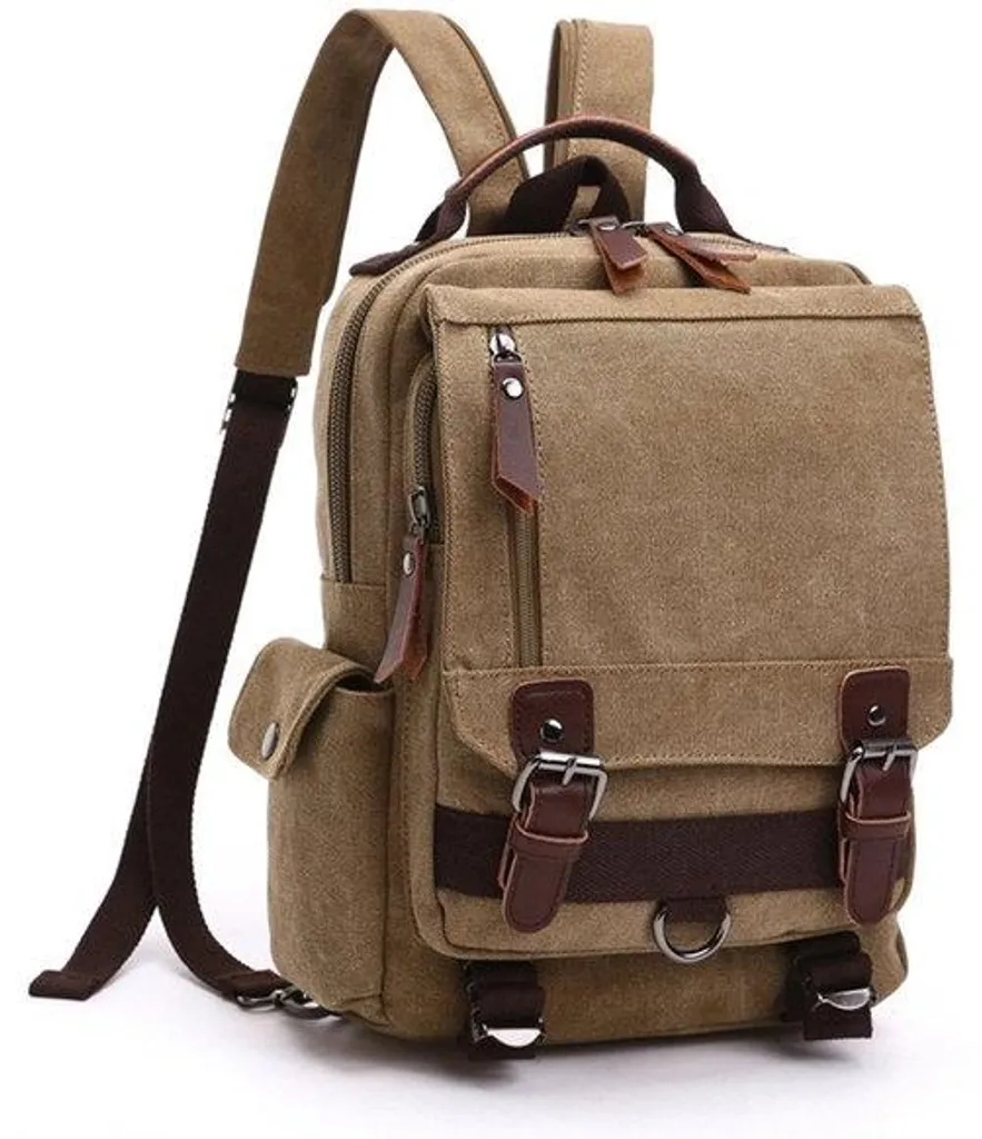 Sac en toile kaki robuste pour hommes et femmes idéal travail et cours
