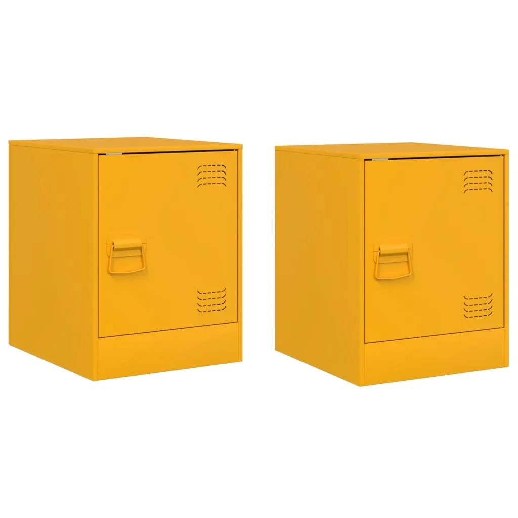 Offerta Set 2 Comodini SYFAX Acciaio Giallo Senape Moderni