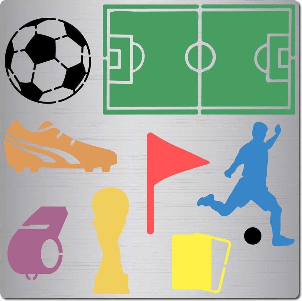Fußball Schablonenzeichnung - Edelstahl - Vorlage für Holzbrandmalerei - Pyrografie - 163 Zoll.