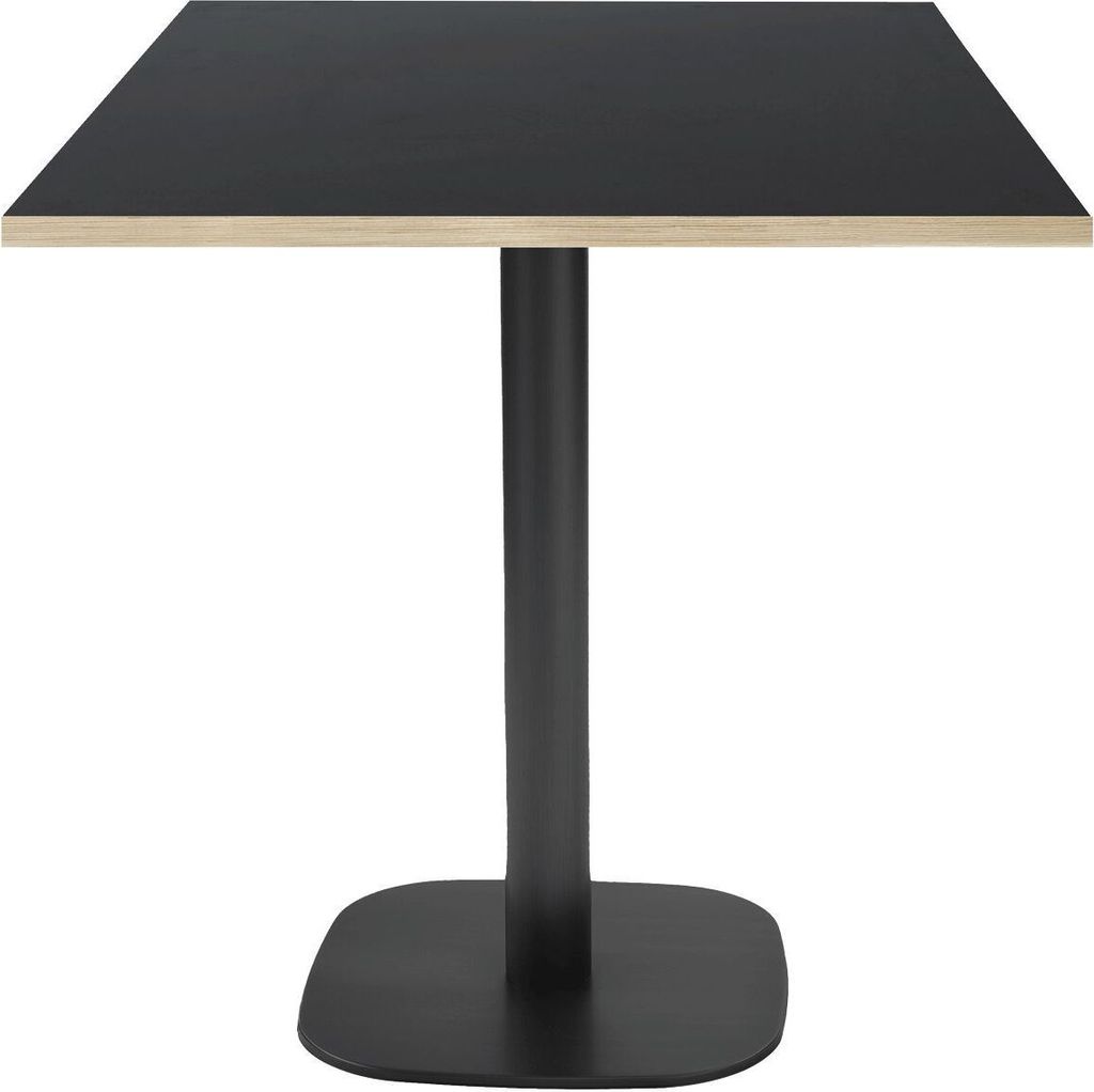 Tisch 70 x 70 cm – rundes Modell, schwarze Holzkanten