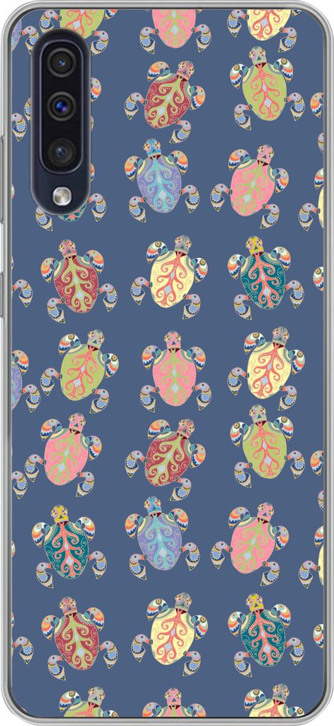 MuchoWow Handyhülle Schutzhülle Hülle für Telefoonhoesje Samsung Galaxy A50 Muster - Schildkröte - Tiere - Kinder - Kinder Silikon Softcase ...