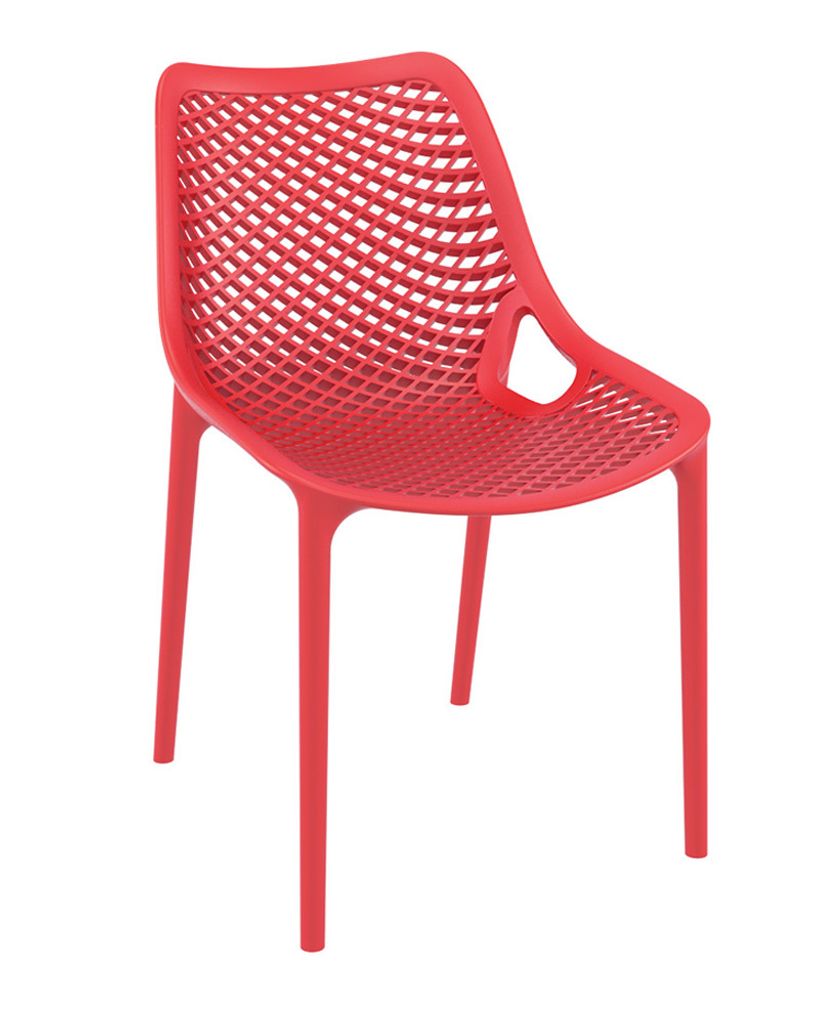 CLP Gartenstuhl Air modern, stapelbar und wetterfest, Sitzhöhe 44 cm Farbe:rot
