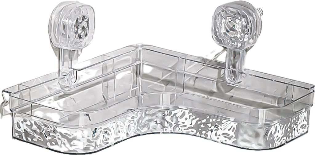 Durchsichtiges Wandregal ohne Bohren mit Saugnapf, dreieckige Fächer, starke Tragkraft, einfach zu installierendes Eckregal für Badezimmer