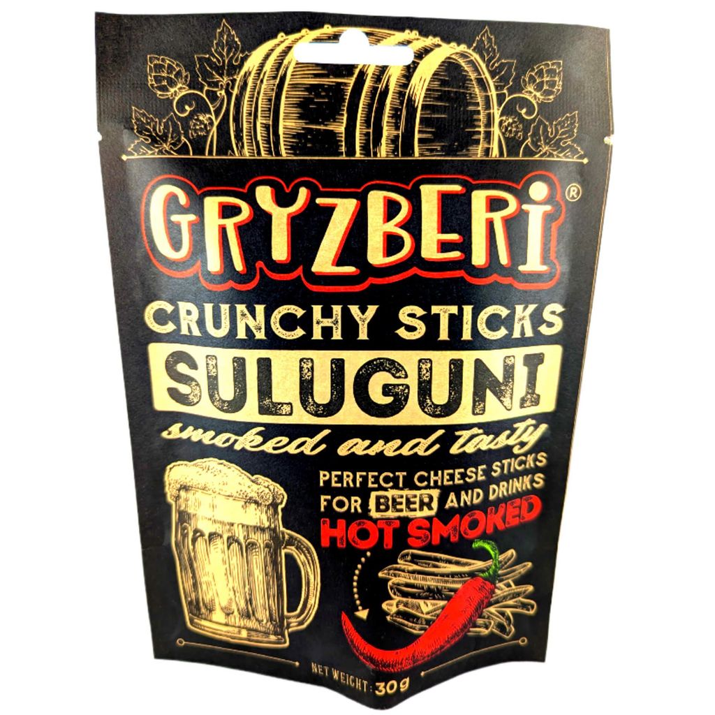 Gryzberi Suluguni Käsestäbchen gepufft & geräuchert scharf Produktbild 