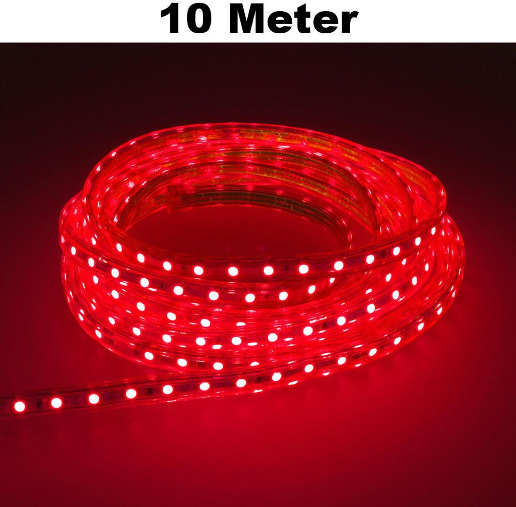 Leuchtstreifen SMD2835 60 LED/Meter LED Strip Stripe Lichtleiste Lichterkette Lichtband Lichtstreifen Band Rot 10 Meter Länge Komplett Set