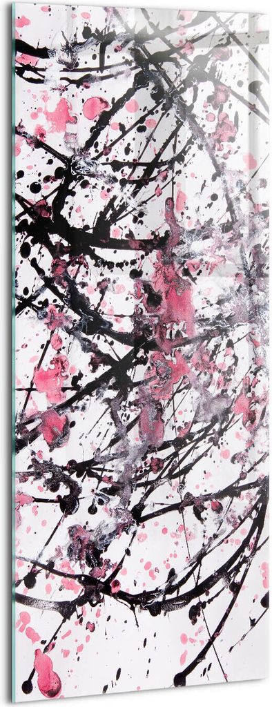 Designer Glasbild - Wandbild - Glas Bild - 50x125 cm - Pinselstrich-Abstraktion