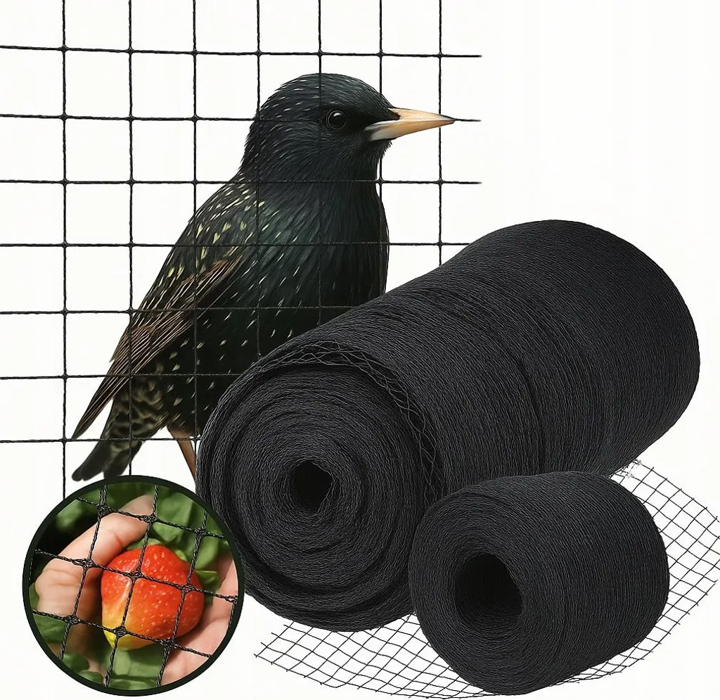 Filet de protection oiseaux 12x25m noir pour potager et arbres
