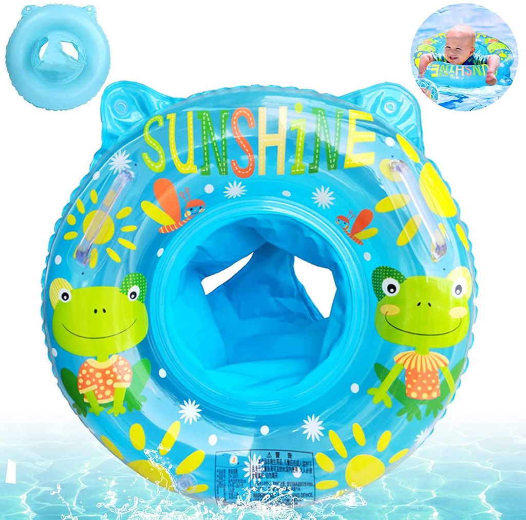 Baby  Schwimmring Schwimmsitz Schwimmhilfe mit Sonnenschutz Aufblasbar Babyboot 