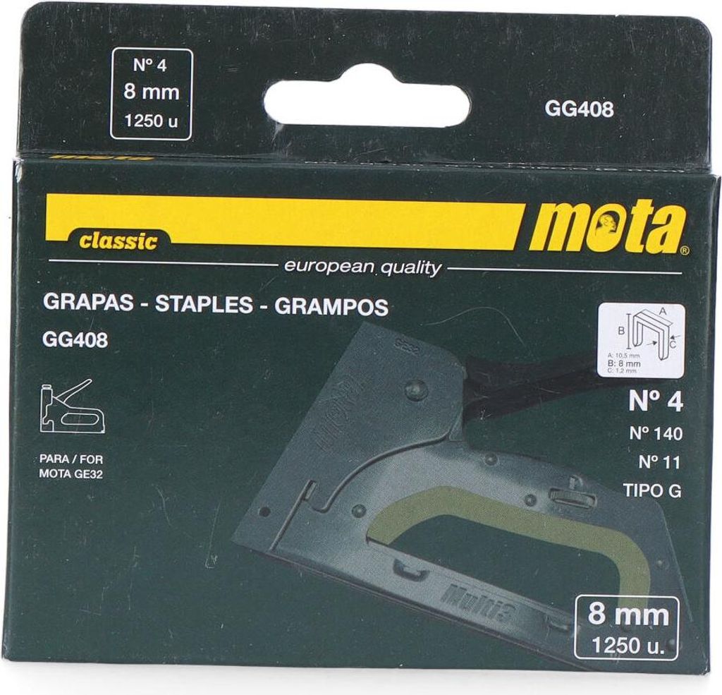 Agrafes n° 4, 8 mm, 1000 pièces. Gg408 Mota Image du produit 