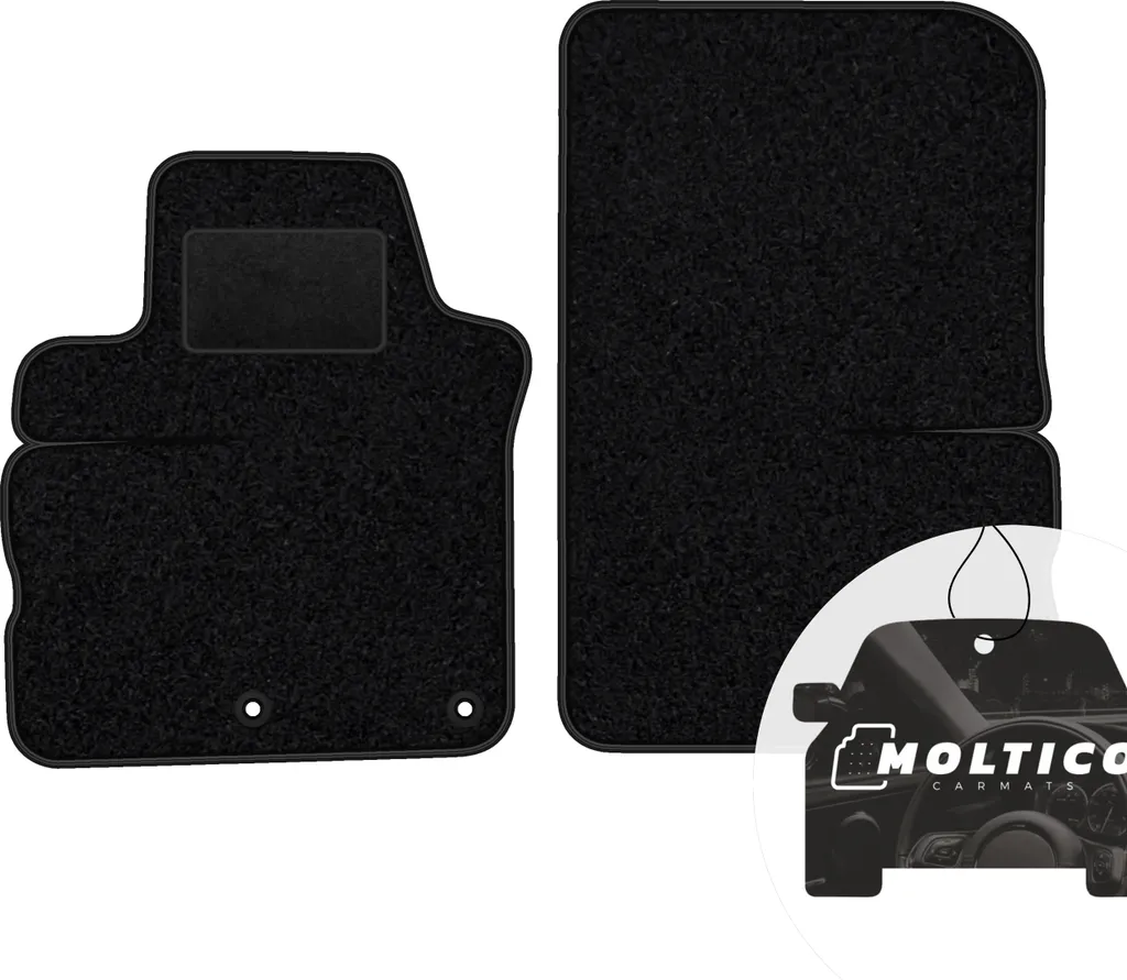 moto-MOLTICO tappetini anteriori auto velours tappetini auto nero set tappetini 2 pezzi adatto per Renault Modus 2005-2012