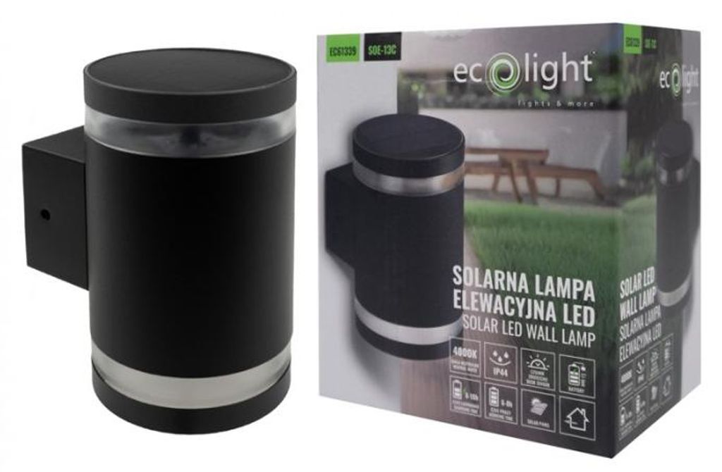 Solárna Fasádna Lampy Záhradná Svetlo Led Soe-13S Ip44 Obrázok produktu 