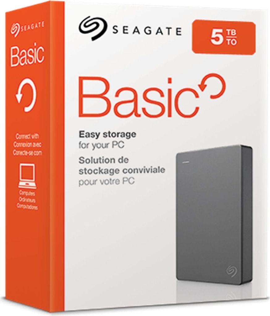 Basic Externe Festplatte 5 TB Silber Produktbild 