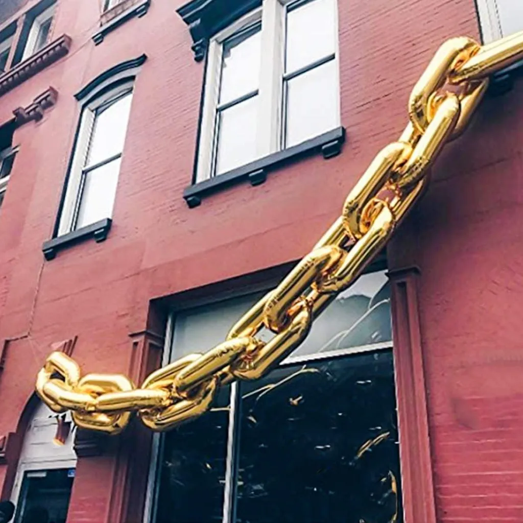 Ballons Chaîne Or 16 Pouces : Décoration Facile pour Fêtes Années 80 90