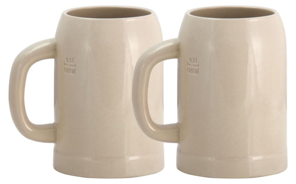 2er Set Grenzauer-Bierkrug Humpen 0,5 Liter mit Eichstrich Produktbild 