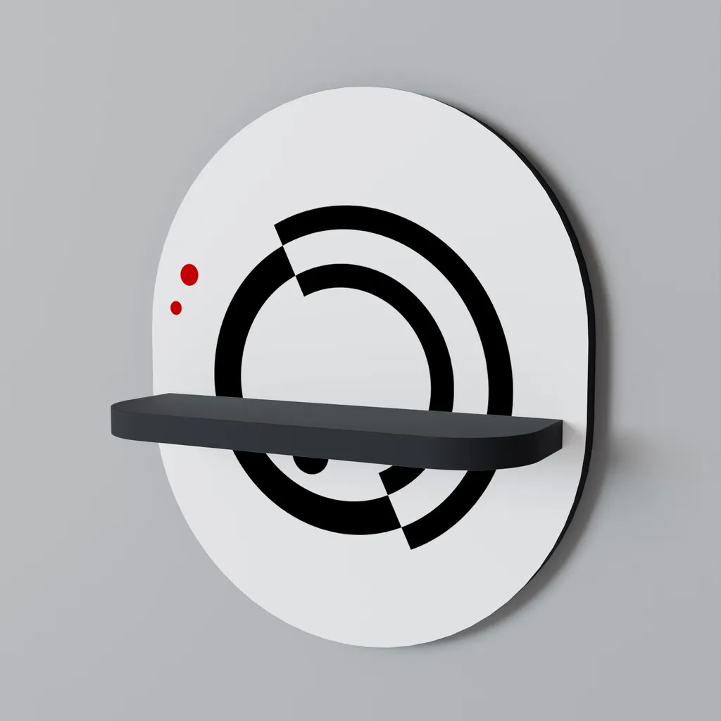 Petite étagère ovale noire en métal mat ORBITAL FLOW, rangement mural