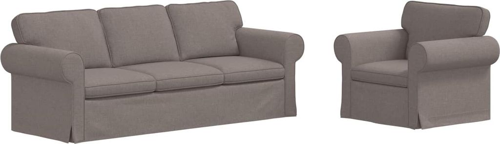 Sofa Set 2 pcs Taupe 215 x 82 x 80 cm Stoff