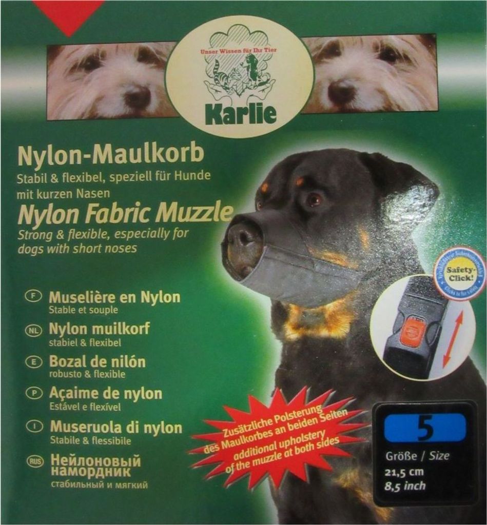 Karlie Nylon-Maulkorb mit Klickverschluss - Größe 5