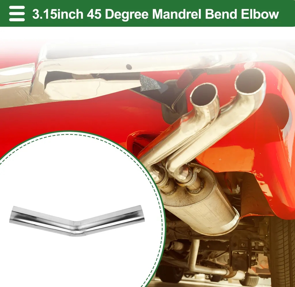 Raccord Échappement en Inox 80mm - Coude 45° pour Tuyauterie sur Mesure