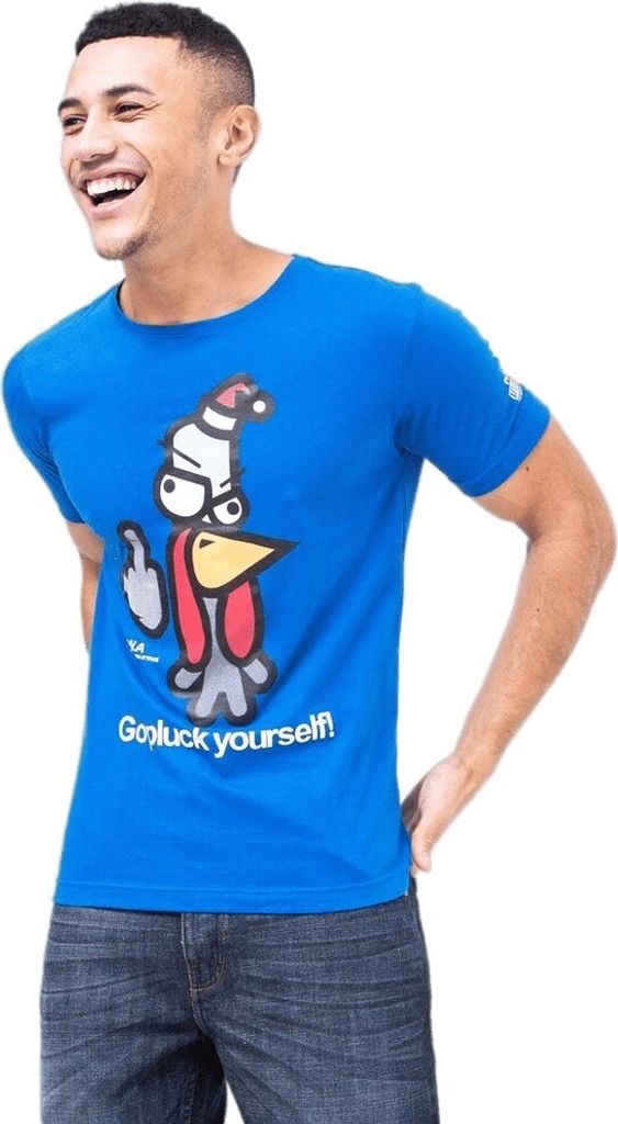 Xplicit - "Bad Turkey" T-Shirt für Herren - weihnachtliches Design BG756 (S) (Tiefes Azurblau)