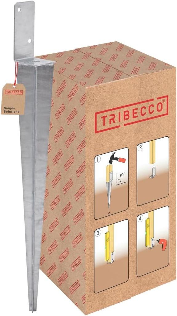 TRIBECCO Universeller Pfostenträger zum Einschlagen L (70X700), Pfostenträger Feuerverzinkt Einschlaghülse Pfostenträger Bodenhülse Einschla...