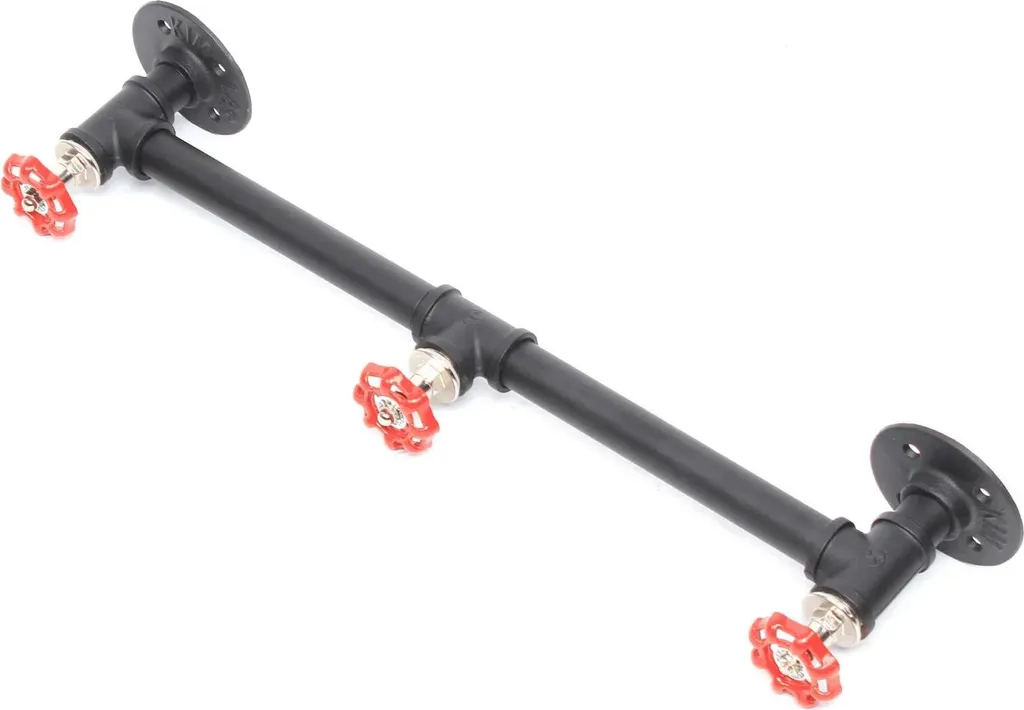Portasciugamani Stile Tubo Idraulico Vintage Ferro Nero 50 cm