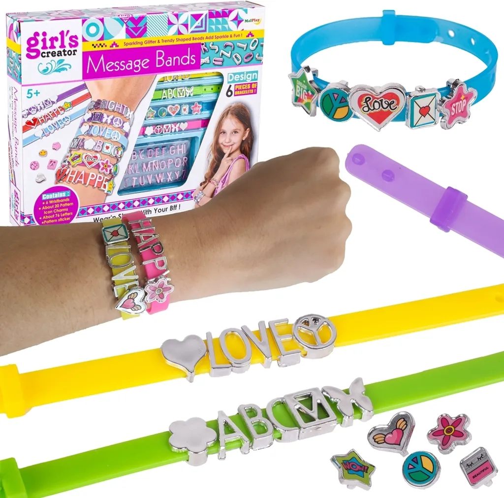 Coffret de Perles Alphabet pour Création de Bracelets Enfants Malplay