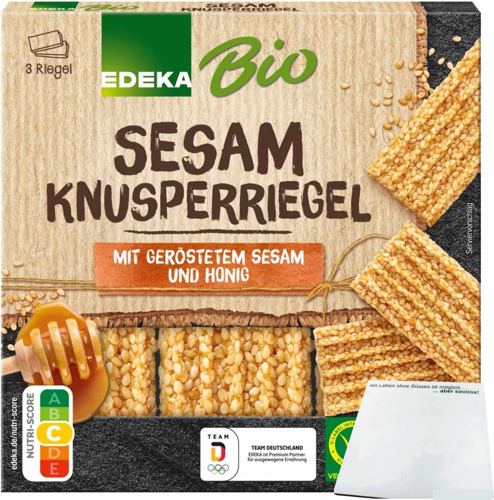 EDEKA  Knusper Riegel Sesam (3x25g Packung) + usy Block Produktbild 
