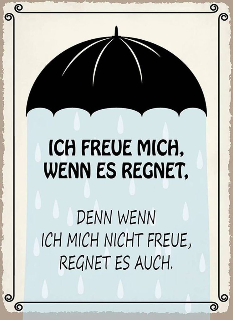 vianmo Holzschild 40x30 cm ich freue mich wenn es regnet