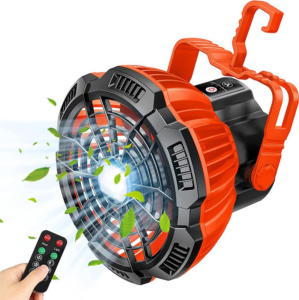 Outdoor Camping Fan Light USB Wiederaufladbarer Ventilator Büro Student Bequeme Fernbedienung Zelt Fan Light