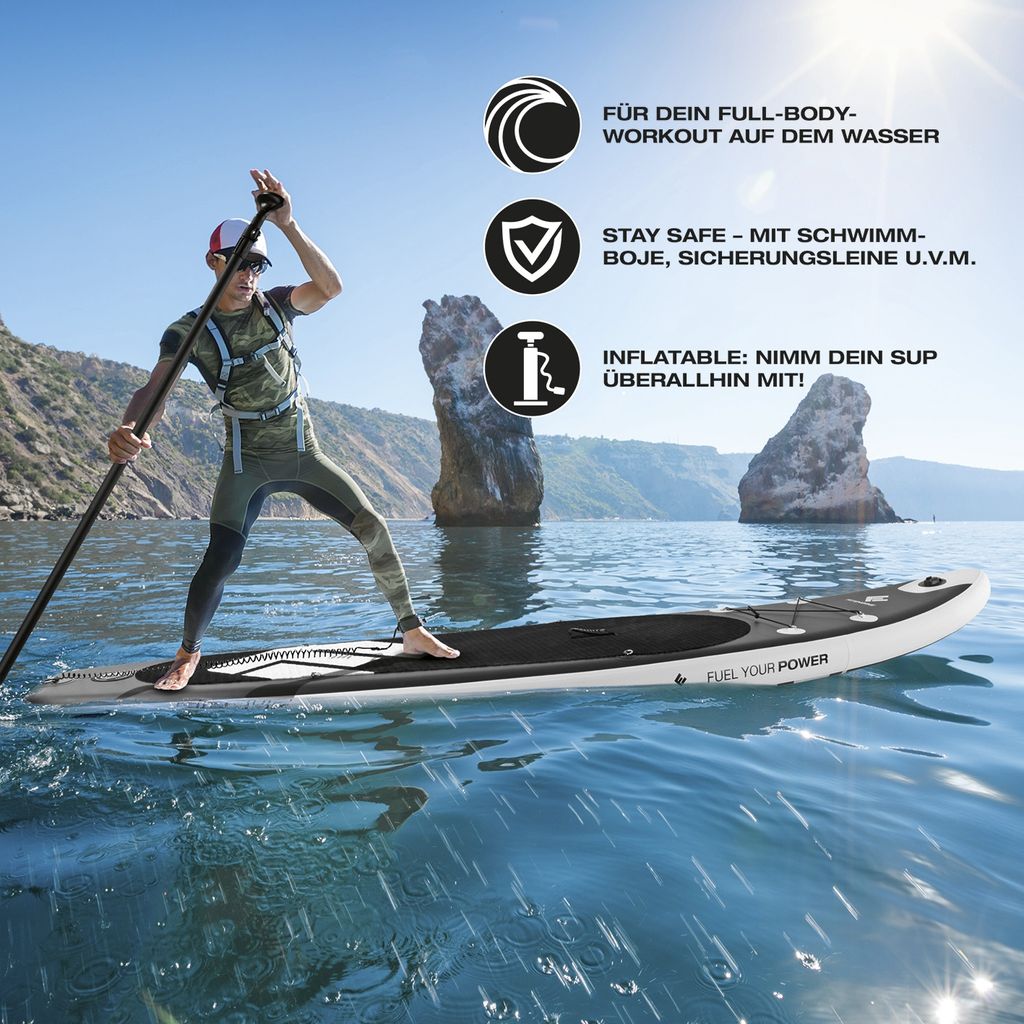 in.tec® Stand Up Paddle Board 305cm Surfboard SUP Paddelboard Wellenreiter 
