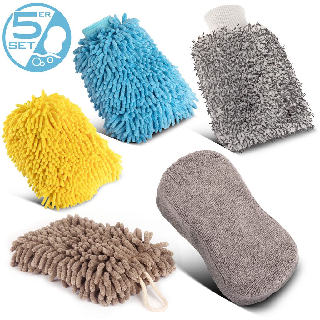 STAHLWERK Autowaschhandschuh 5er Set Reinigungshandschuh Produktbild 