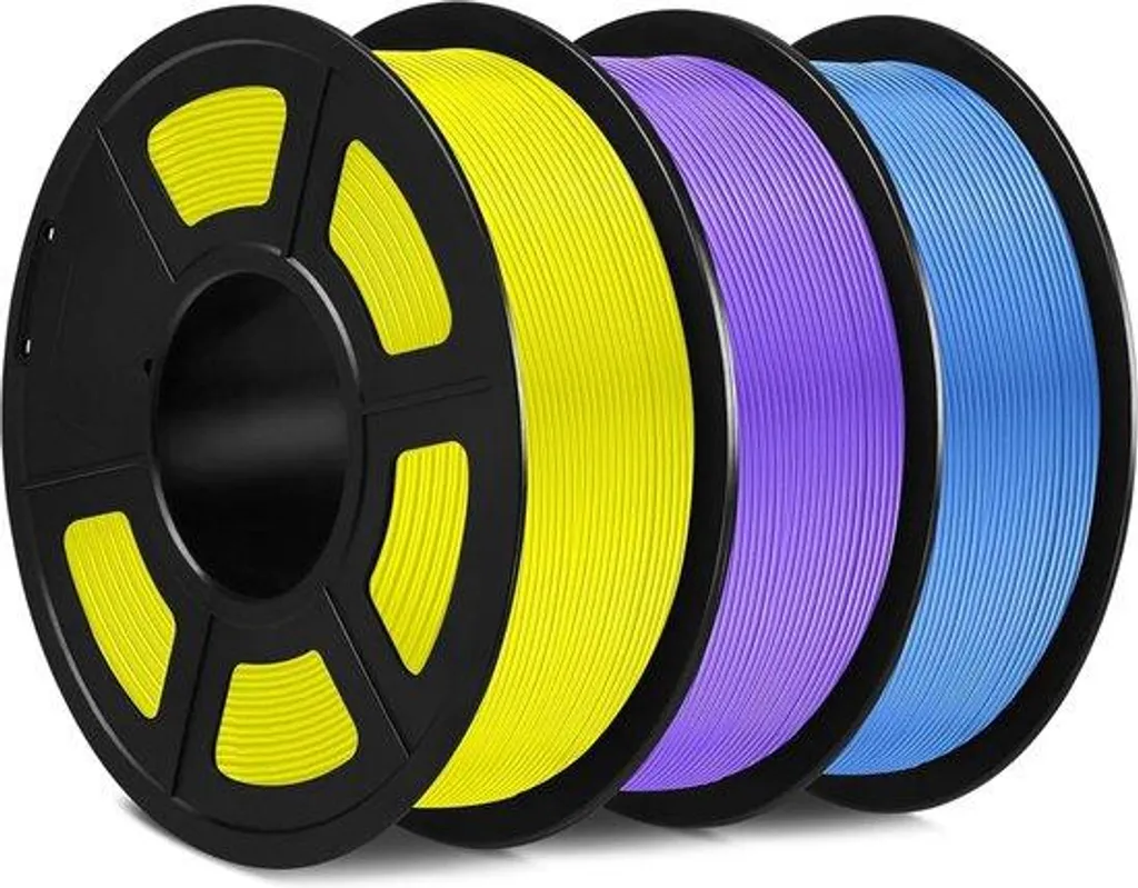 Pack de 3 Recharges Filament PLA 1kg Jaune Violet Gris pour Imprimante 3D