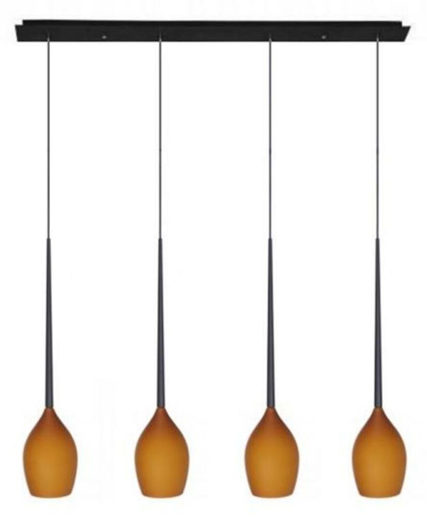 AZzardo IZZA Pendelleuchte, 4 x E14 50W (ohne Leuchtmittel), 107 cm, Schutzart IP20, bernsteinfarben/schwarz