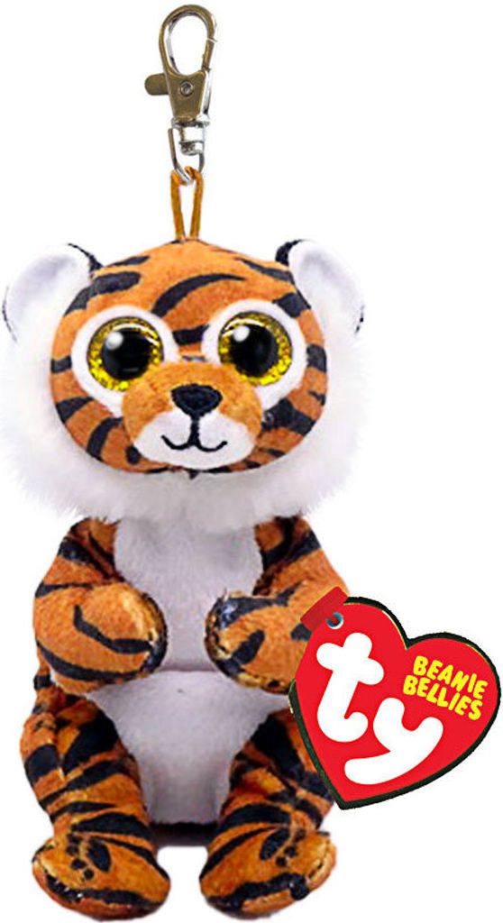 TY Beanie Bellies Clip, "Clawdia", Tiger, ca 10 cm. Produktbild 