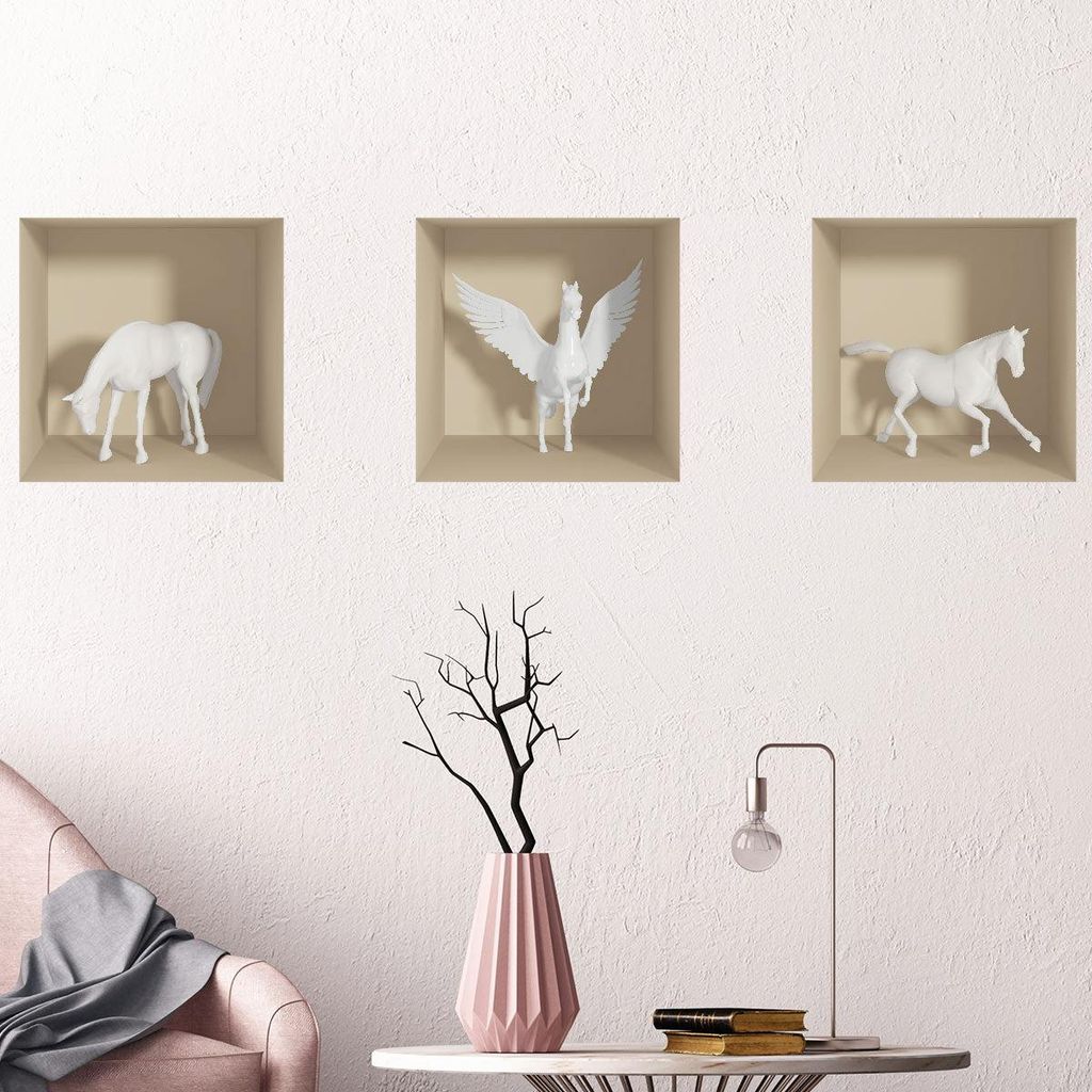 Pferdeaufkleber mit 3D-Effekt, 30 x 90 cm